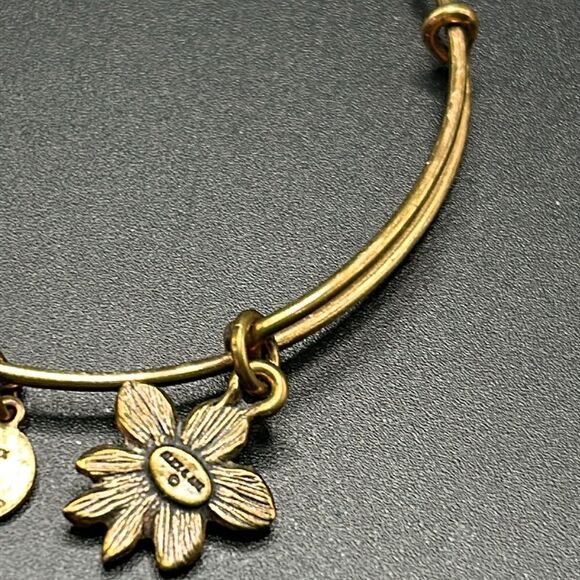 Alex and Ani Apple Blossom Sacred Garden Rafaelian Gold Bangle Bracelet - Picture 4 of 4